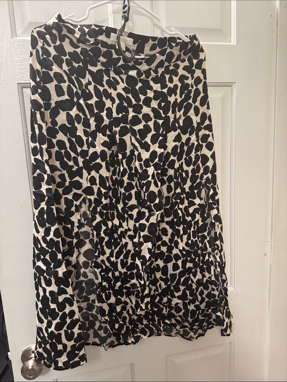 Black and White Leopard Print Women's Skirt
